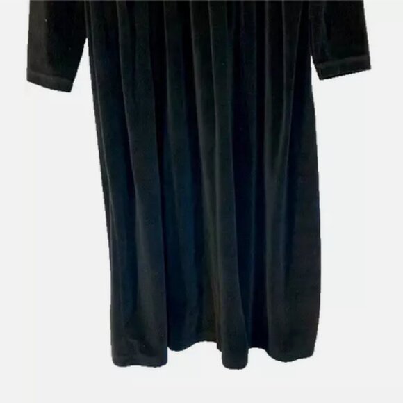 Vintage Black Velour Dress small by Erika midi Y2K gorgeous - Picture 4 of 7